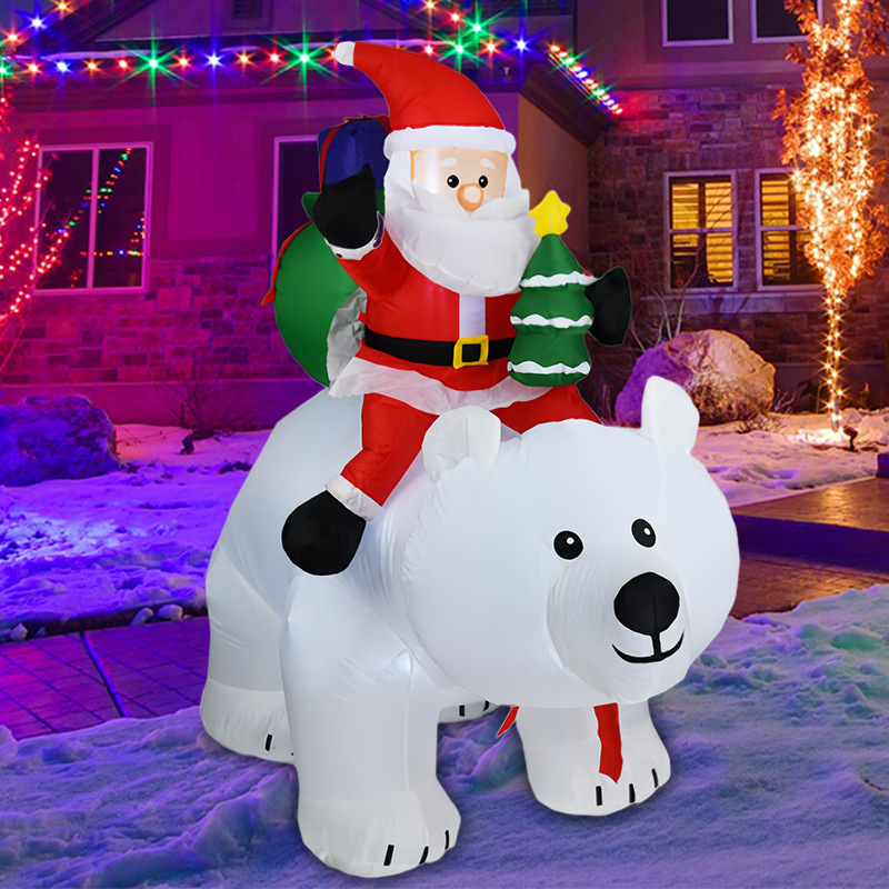 クリスマス インフレータブル サンタクロース ホッキョクグマ - Lighting Tree Decor のレビューと価格