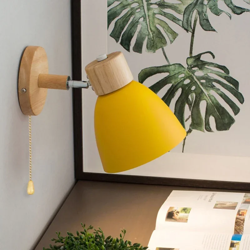 寝室用スコンス ノルディックウォールランプ 木製 リビングル - Foyer Lighting Wall Decor のレビューと価格