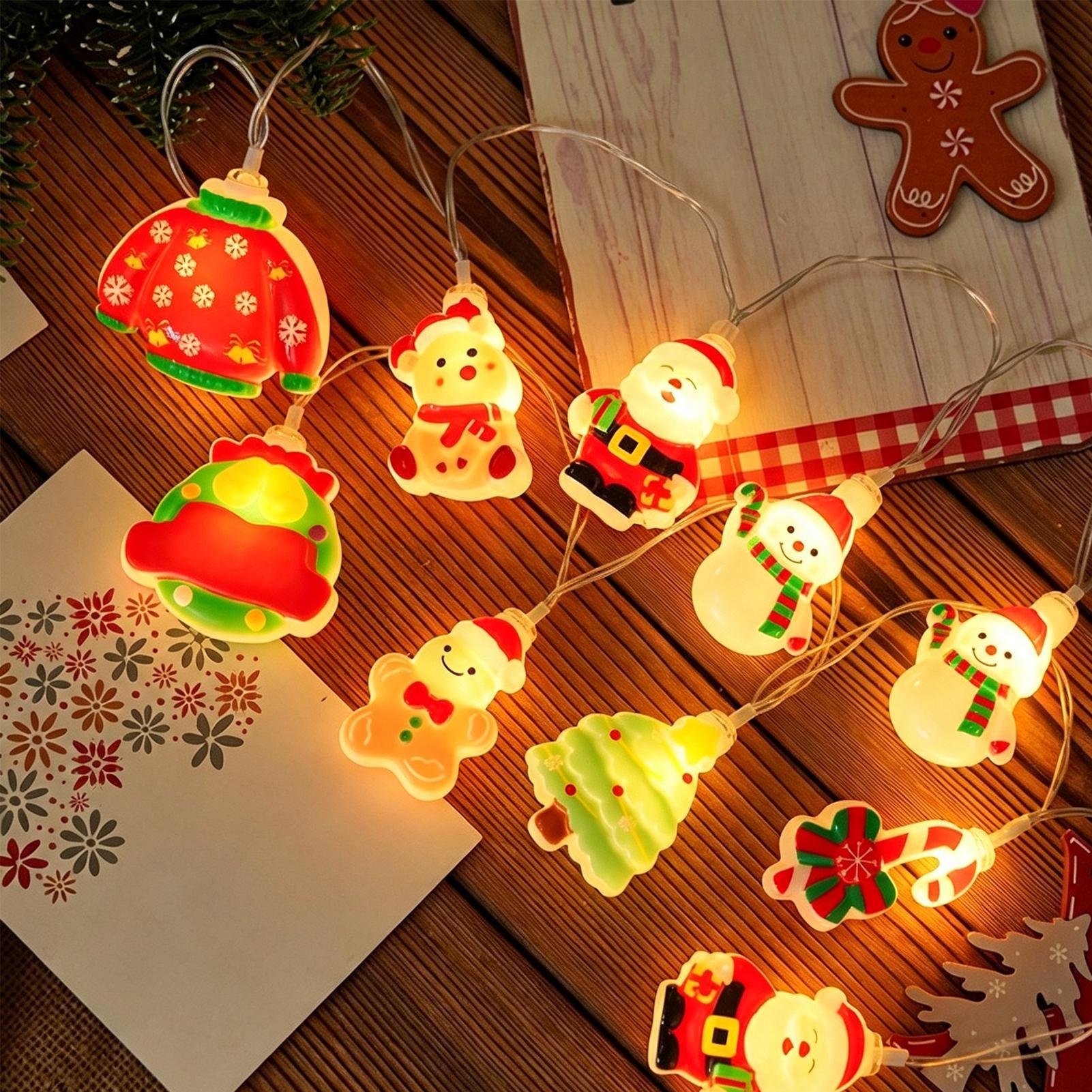 サンタクロースストリングライト LEDサンタスノーマンキュー - Lighting Tree Decor のレビューと価格