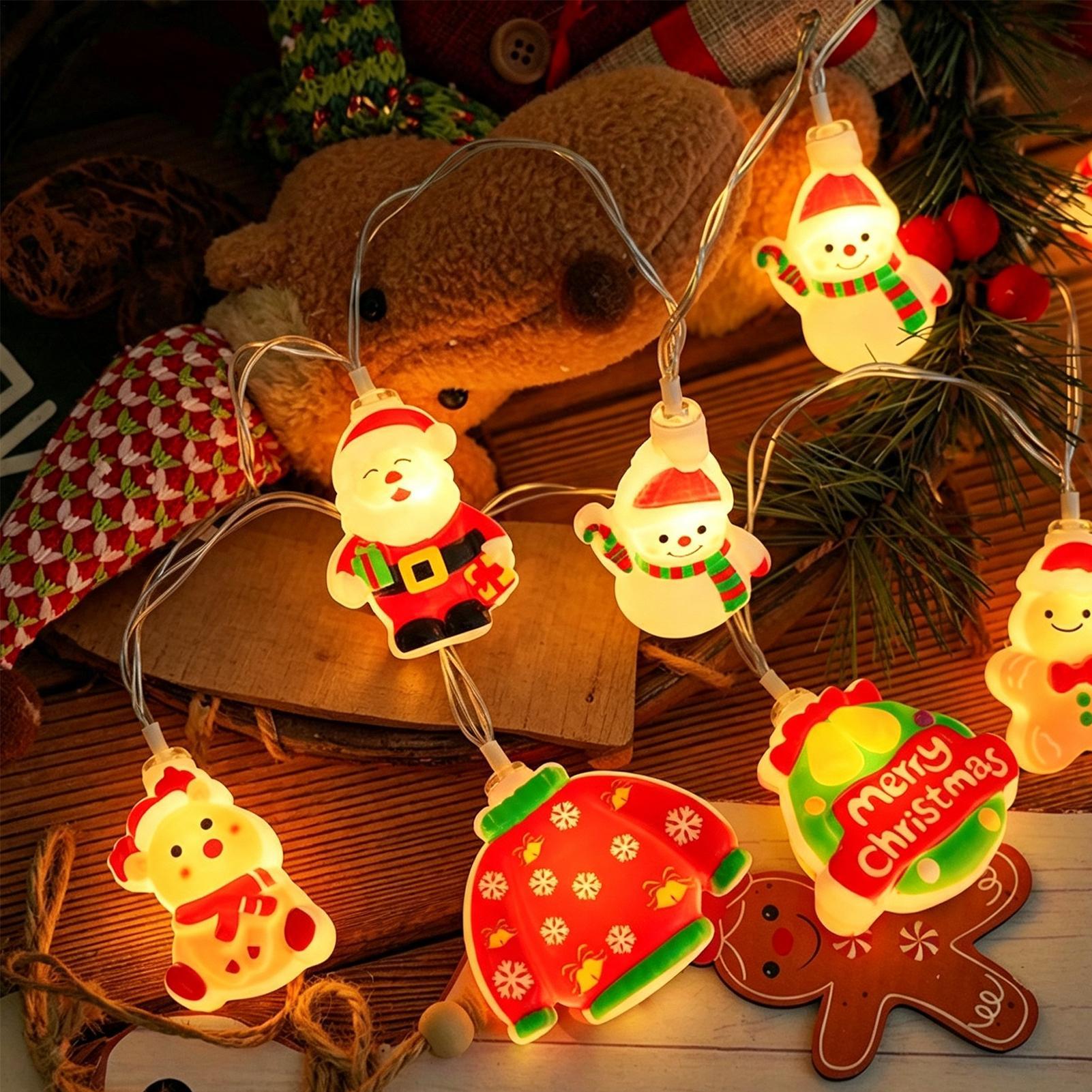 サンタクロースストリングライト LEDサンタスノーマンキュー - Lighting Tree Decor のレビューと価格