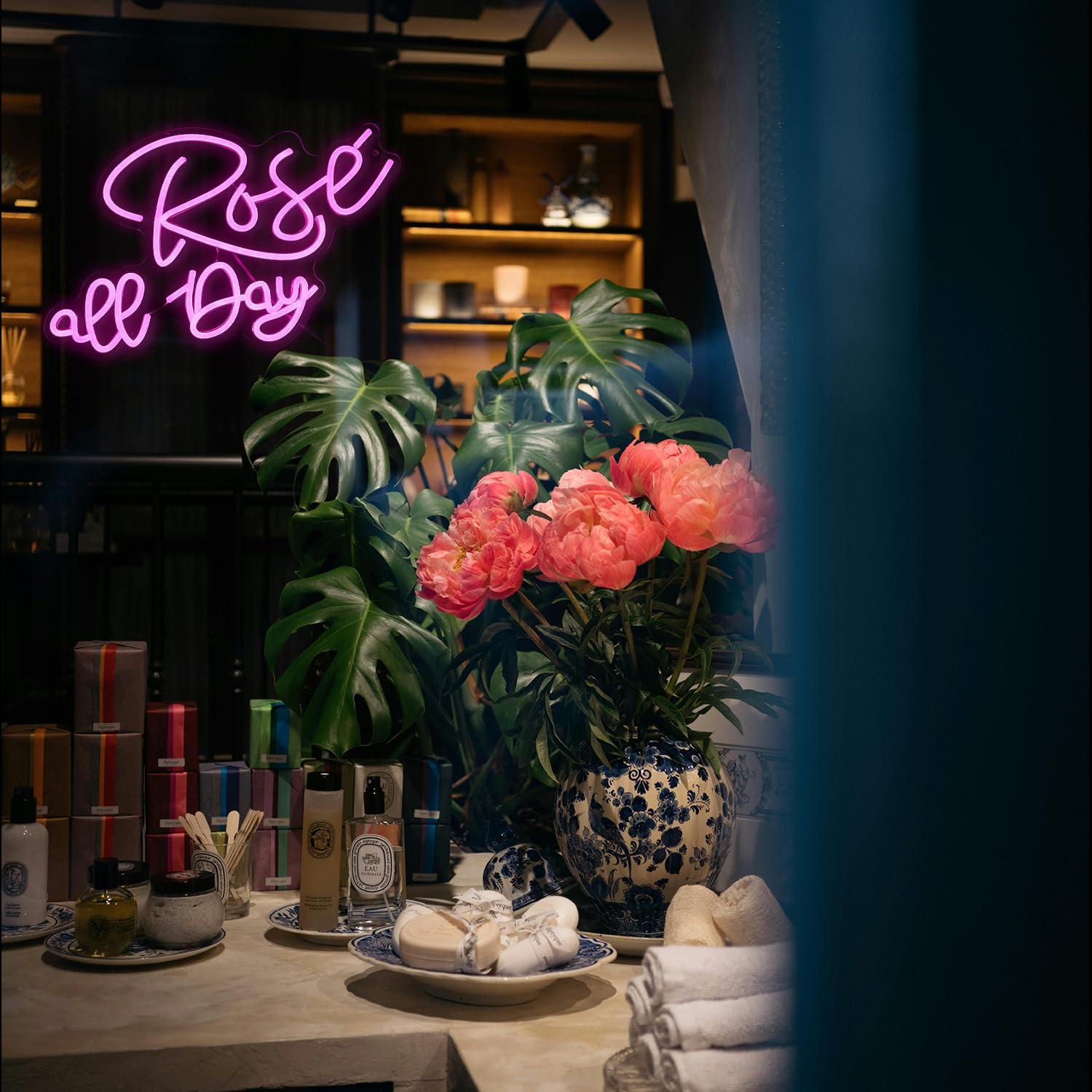 ローズオールデイネオンサイン調光可能なLEDネオンライト寝室 - Wedding Lighting And Decor のレビューと価格