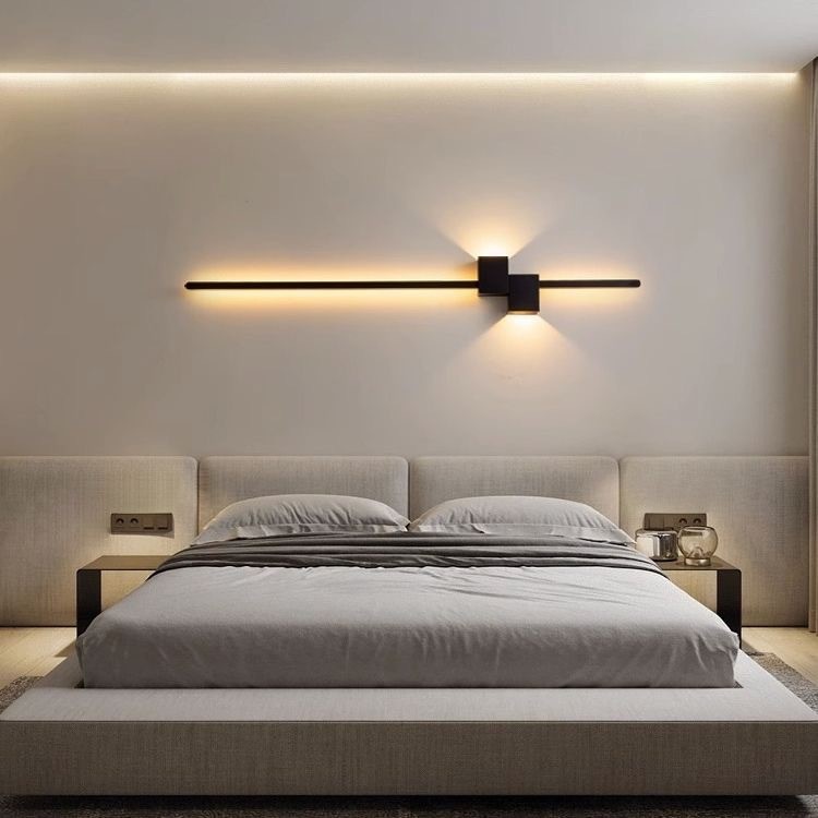 モダンな黒のロングストリップウォールライト、寝室のベッドサイ - Foyer Lighting Wall Decor のレビューと価格
