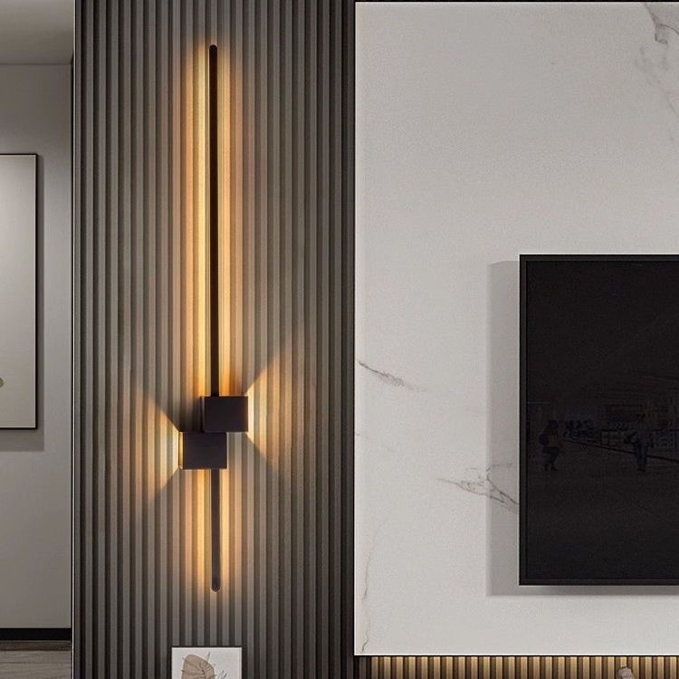 モダンな黒のロングストリップウォールライト、寝室のベッドサイ - Foyer Lighting Wall Decor のレビューと価格