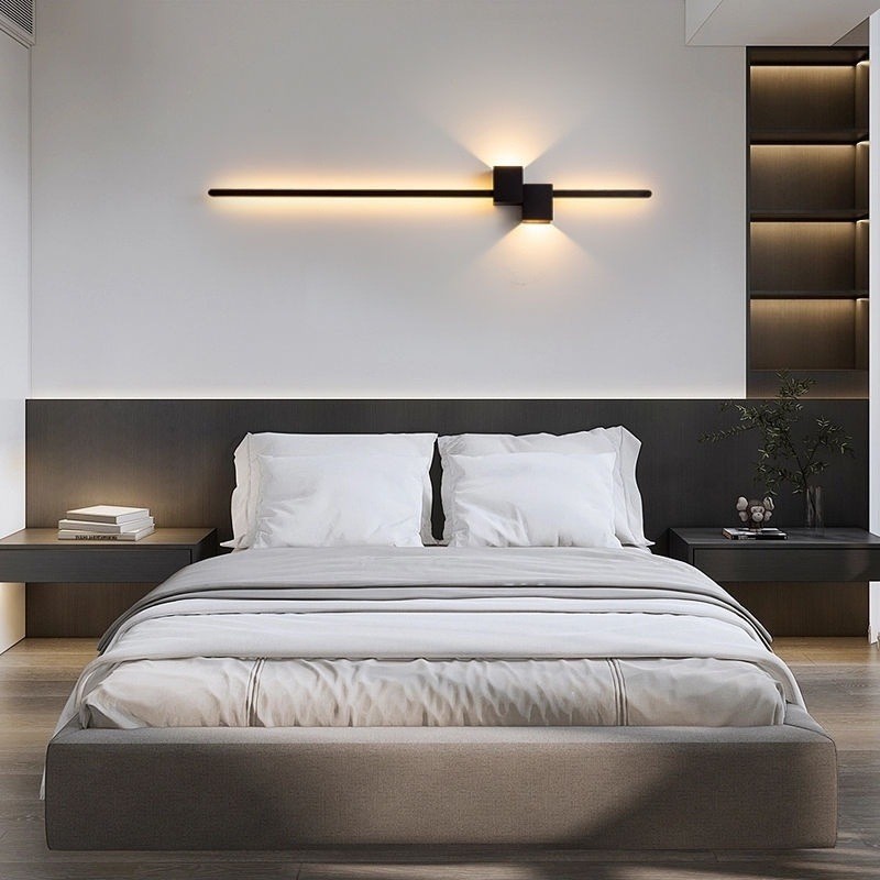 モダンな黒のロングストリップウォールライト、寝室のベッドサイ - Foyer Lighting Wall Decor のレビューと価格