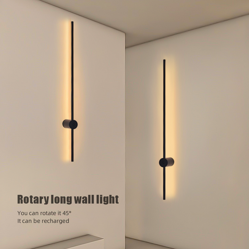 モダンな充電式LEDウォールスコンスランプ、ブラックアルミニ - Lighting Decoration In Bedroom のレビューと価格