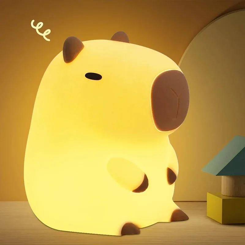 かわいいペットカピバラナイトライト漫画シリコン製クリエイティ - Lighting Room Decor Items のレビューと価格