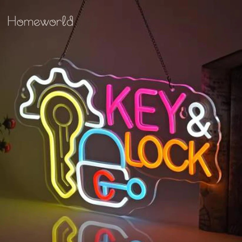 キーロックネオンサイン吊り下げネオンライト壁アート装飾ビジネ - Lighting Decor Rentals のレビューと価格