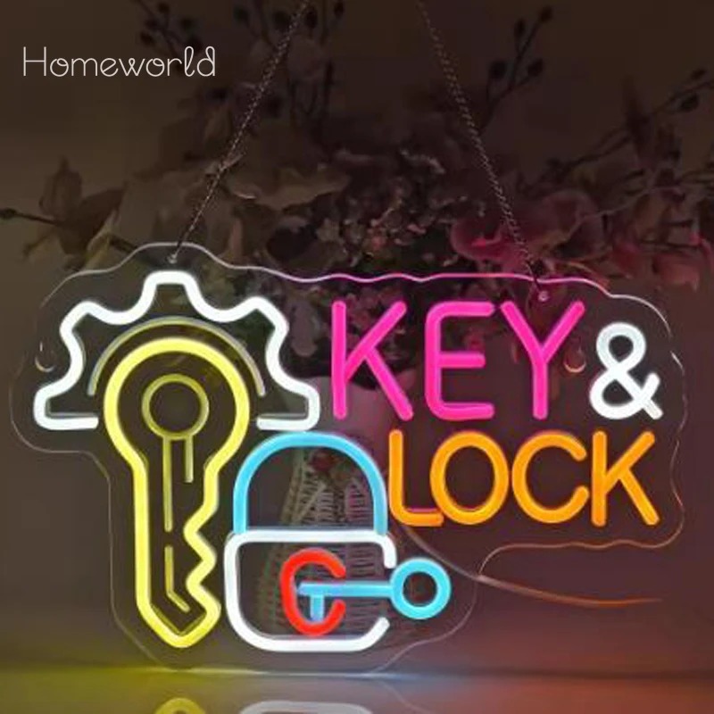 キーロックネオンサイン吊り下げネオンライト壁アート装飾ビジネ - Lighting Decor Rentals のレビューと価格