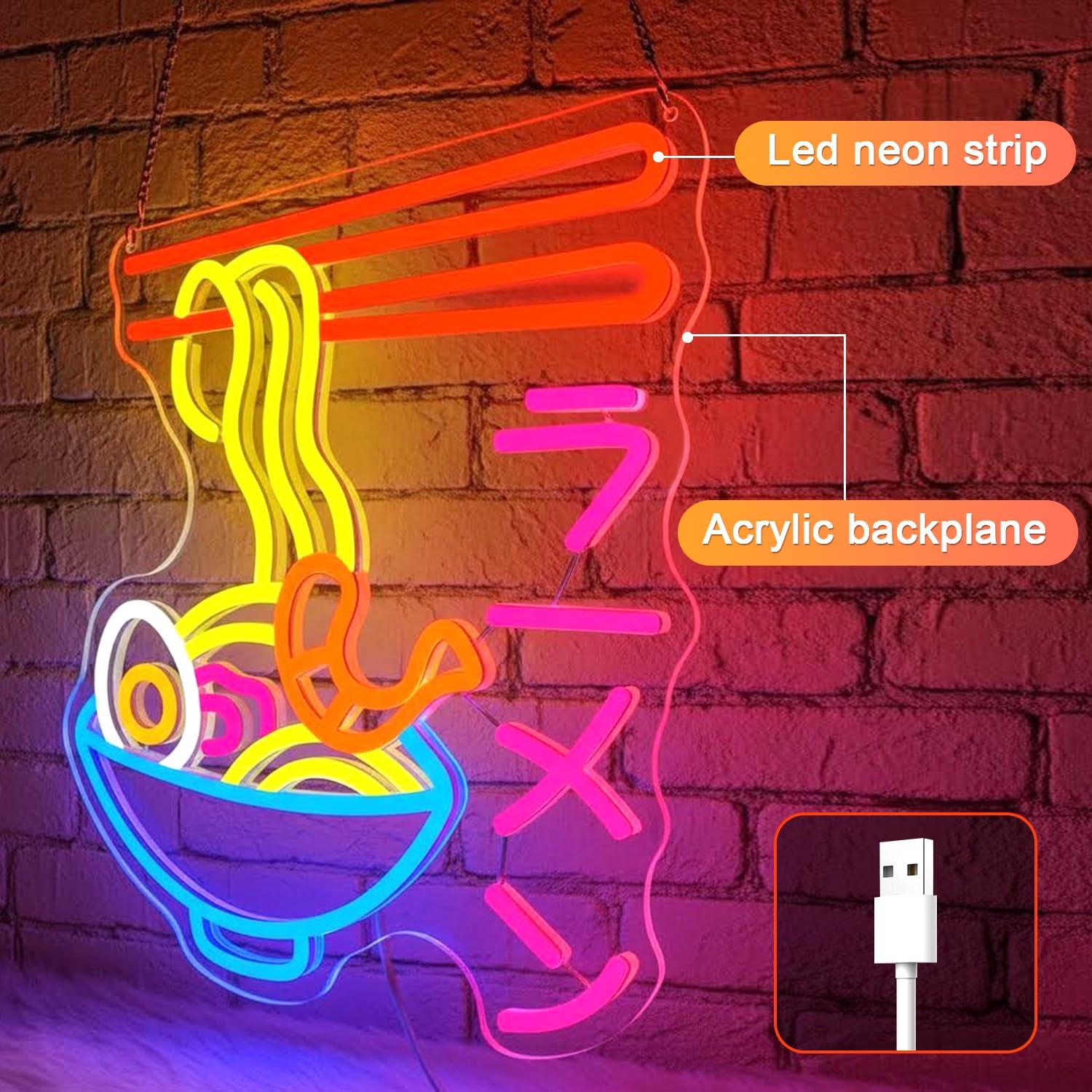 ラーメンネオンサイン、日本の麺鉢LEDネオンライト、ラーメン - Lighting Decor In Room のレビューと価格