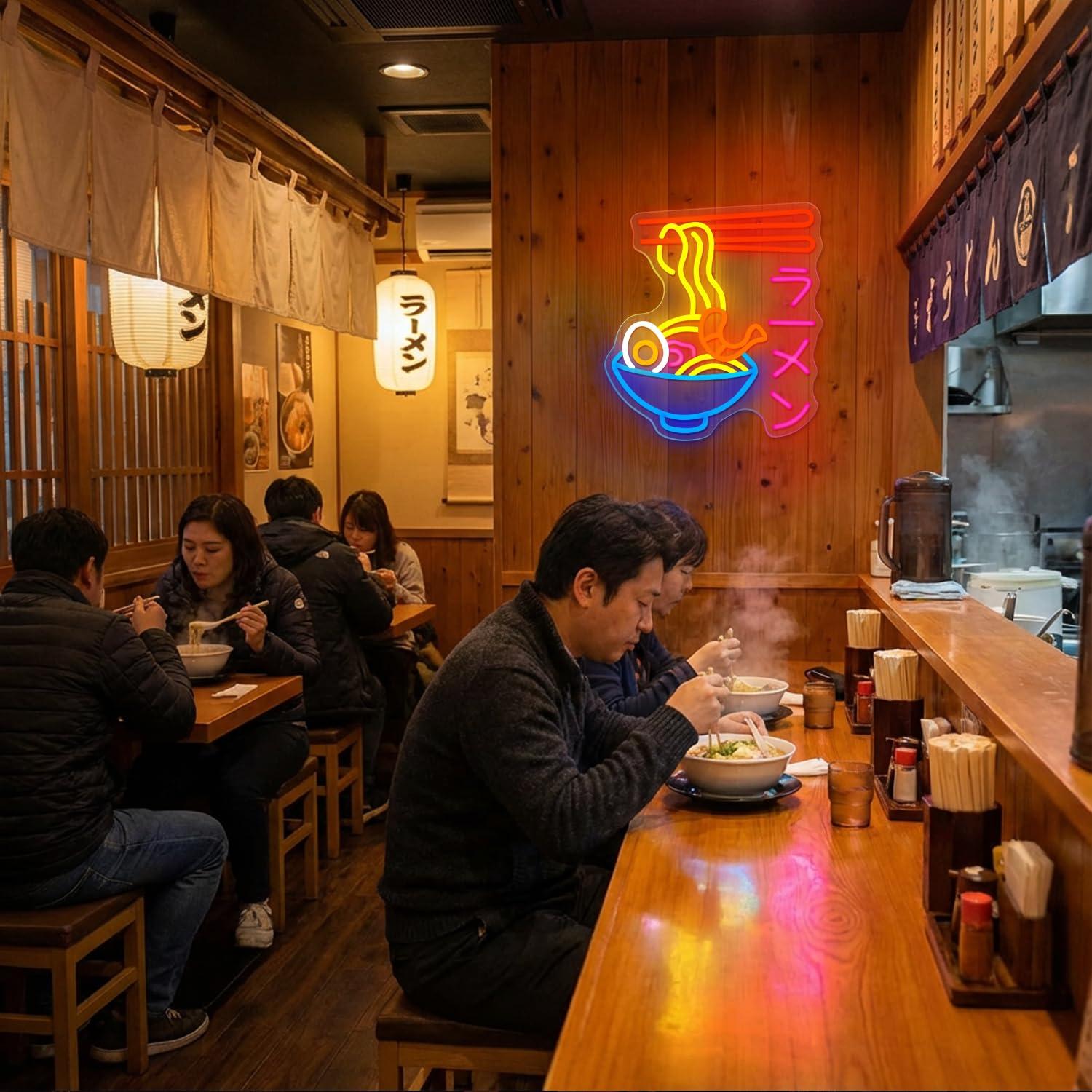 ラーメンネオンサイン、日本の麺鉢LEDネオンライト、ラーメン - Lighting Decor In Room のレビューと価格