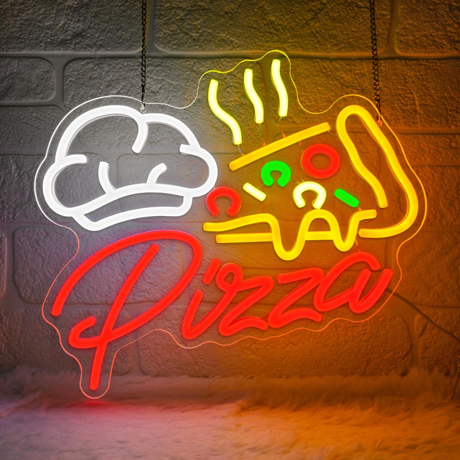 ピザネオンサイン カラフルなピザLEDライト ピザショップ、 - Kitchen Decor Lighting のレビューと価格