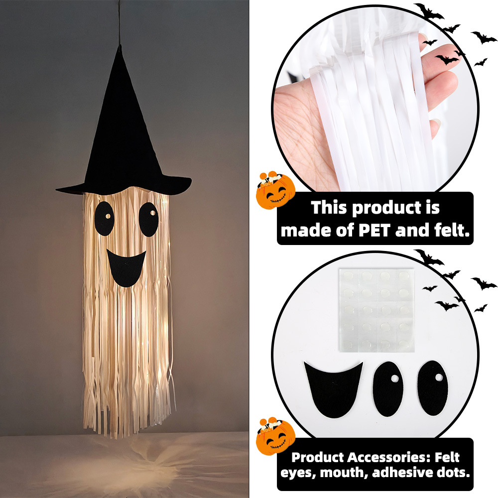 ハロウィン光る魔女帽子ゴーストタッセル吊り下げ装飾、LEDラ - Lighting Tree Decor のレビューと価格