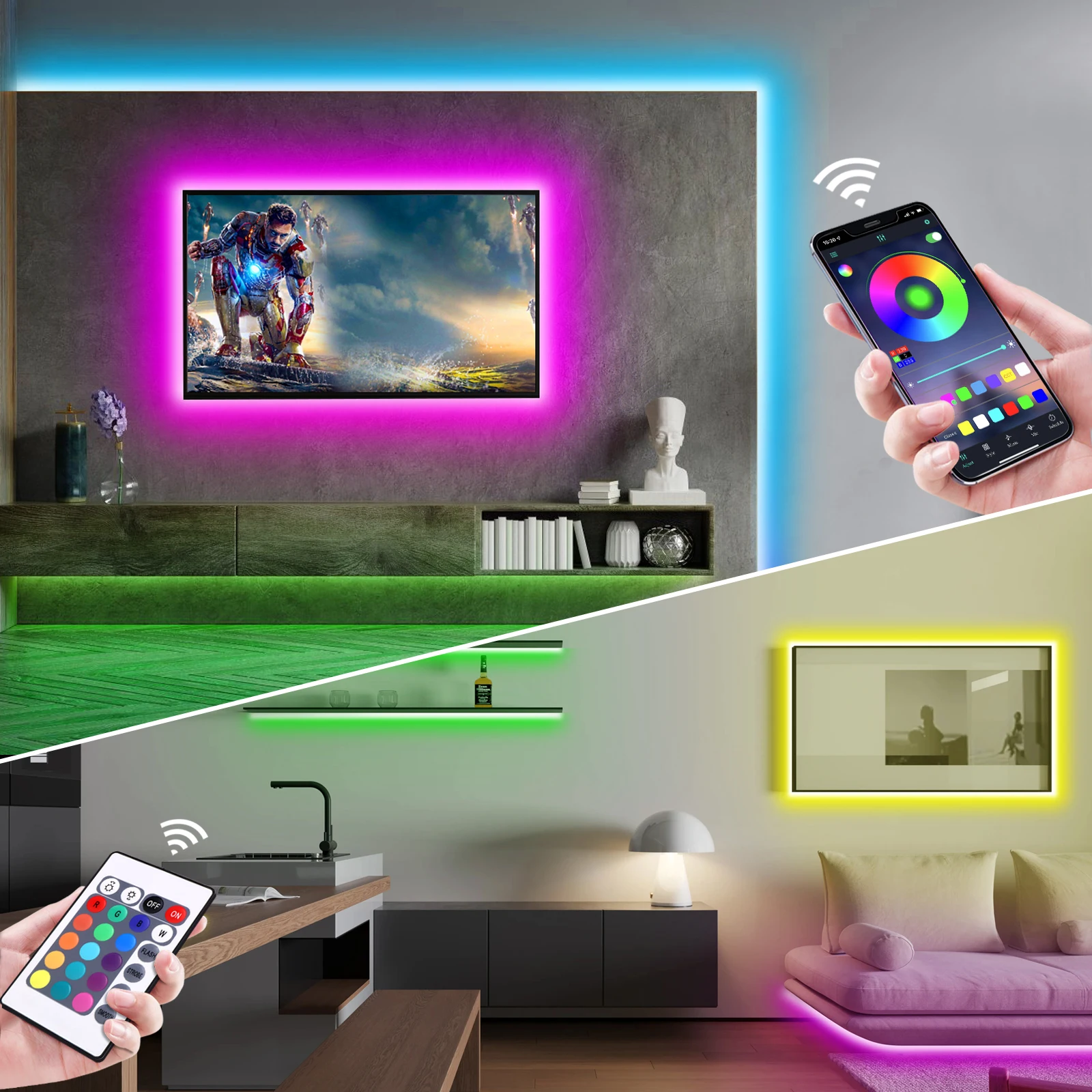 1-5m RGB LEDネオンストリップライト 5V USB - Lighting Decor In Room のレビューと価格